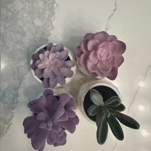 🌸 Purple Faux Succulent Set (4 Pack) – No Water Needed!